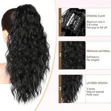 18 Inch Curly Wavy Thick Synthetic Ponytail, Suitable For Women - Multicolor - View 6
