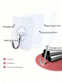 30Pcs Heavy-Duty Adhesive Hooks Waterproof Traceless Wall Mount Hooks For Bathroom Toilet Kitchen Door Hanger Organizer Storage