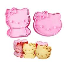 Sanrio 2pcs Hello Kitty Anime Fruit Mold Cute PVC Biscuit & Food Shaping Tool Perfect For Kawaii Birthday Gifts - Multicolor - View 6
