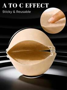 1pc/10pcs Padded Adhesive Invisible Strapless Bra, Reusable Waterproof Nipple Covers, Suitable For Weddings, Beach Parties, Valentine's Day Gifts - Multicolor - View 2