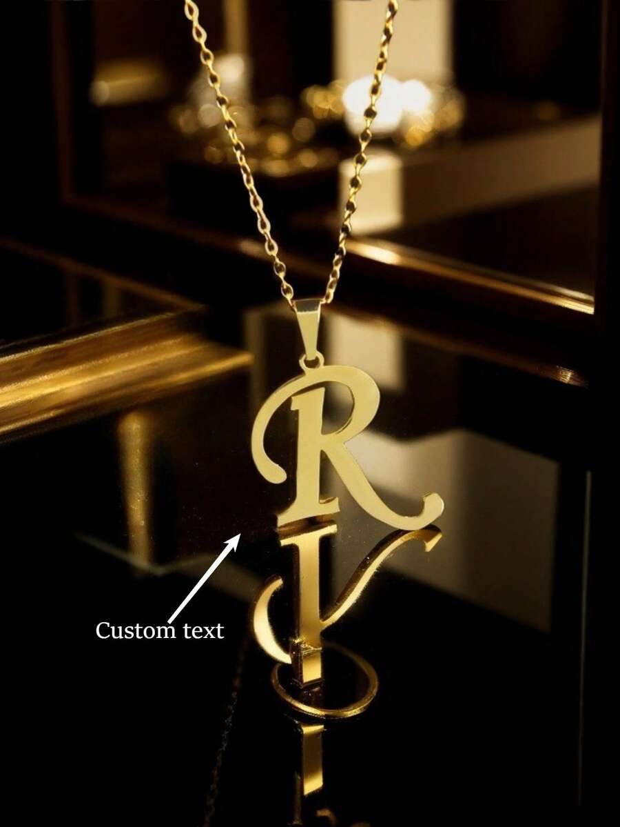 Customized Personalized Letter Pendant Necklace, Fashion Personalized Necklace, Suitable For Daily Wear All Year Round, Simple And Classic Design, Gift For Family And Friends On Holidays - Multicolor - View 1