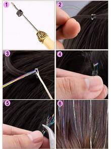 48英寸仙女闪光接发，全息闪光发丝，耐热闪亮发饰，适合圣诞节、新年派对