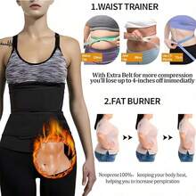 Women's Reversible Waist Trainer Belt, Zippered Tummy Control Body Shaper, Sports Compression Waist Cincher For Workout, Gym, Walking, Fitness, Daily Wear & Waist Support, Multiple Sizes - Black - View 10