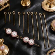 100 Pieces/Bag 15 20 30 40 50 Mm Stainless Steel Eye Pins Jewelry Findings Eye Pin Heads Jewelry Making Materials Furniture Crafts Beading DIY Handmade Accessories