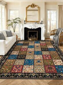 1 tấm thảm nhung pha lê in họa tiết retro, kích thước lớn, mềm mại và thân thiện với da, phù hợp cho phòng khách, phòng ngủ, nhà bếp, phòng tắm, hành lang, dùng để trang trí và có thể giặt máy. - Nhiều màu - Xem 2