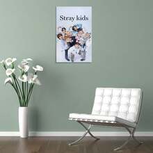 Framed Stray KPOP Boy Group Poster Canvas Wall Art Wall Hanging Birthday Party Background Banner For Living Room Bedroom Dorm Decoration - Multicolor - View 5
