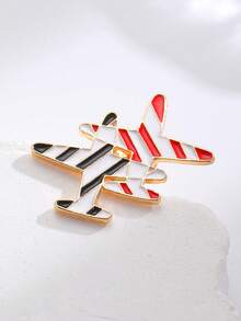 4/1pc Personalized Cute Mini Plane Striped Brooch, Women's Badge Enamel Pins, Ideal For Daily Casual Valentine's Day, Vacation, Festival Wear, Gifts For Women, Jewelry Women, Best Friend Gifts Women ,Summer - Multicolor - View 6