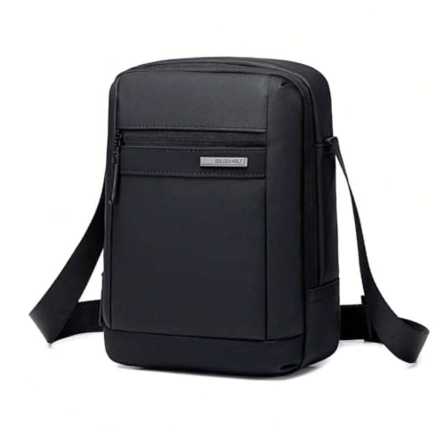 CYPNBolso bandolera cruzado para hombre pequeño 3L resistente al agua con múltiples bolsillos compatible con iPad Mini de hasta 8.3" para celular oficina y uso casual color negro.Fashion - 219839877 - Ver 1