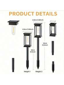 1/8 peças de luzes solares externas atualizadas, grandes luzes solares LED à prova d'água para áreas externas, luzes solares externas super brilhantes para quintal, iluminação solar para caminhos de jardim, branco quente - Multicolorido - Ver 12