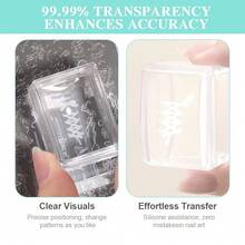 2pcs Wipeable Silicone Stamp With Scraper Set, High-Precision Multi-Functional Transfer Plate, Nail Art Tool - Suitable For Both Salons And Personal Use - Clear - View 5