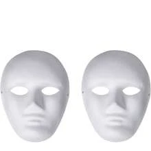 Blank White Paintable Paper Mache Mask DIY Full Face Masks For Artistic ProjectsHalloween Masquerade Parties - As Pic - View 7
