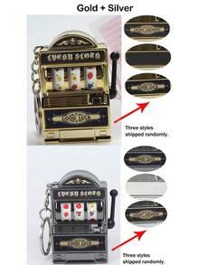 1pc Mini Slot Machine Keychain, Mini Casino Lucky Charm Keyring, Pocket Stress Relief Toy Pendant - Multicolor - View 16