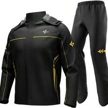 Ropa impermeable y resistente a la nieve, traje de lluvia para motocicleta para hombres y mujeres, chaquetas y pantalones reflectantes, impermeable, transpirable, ligero - xl+negro1 - Ver 2