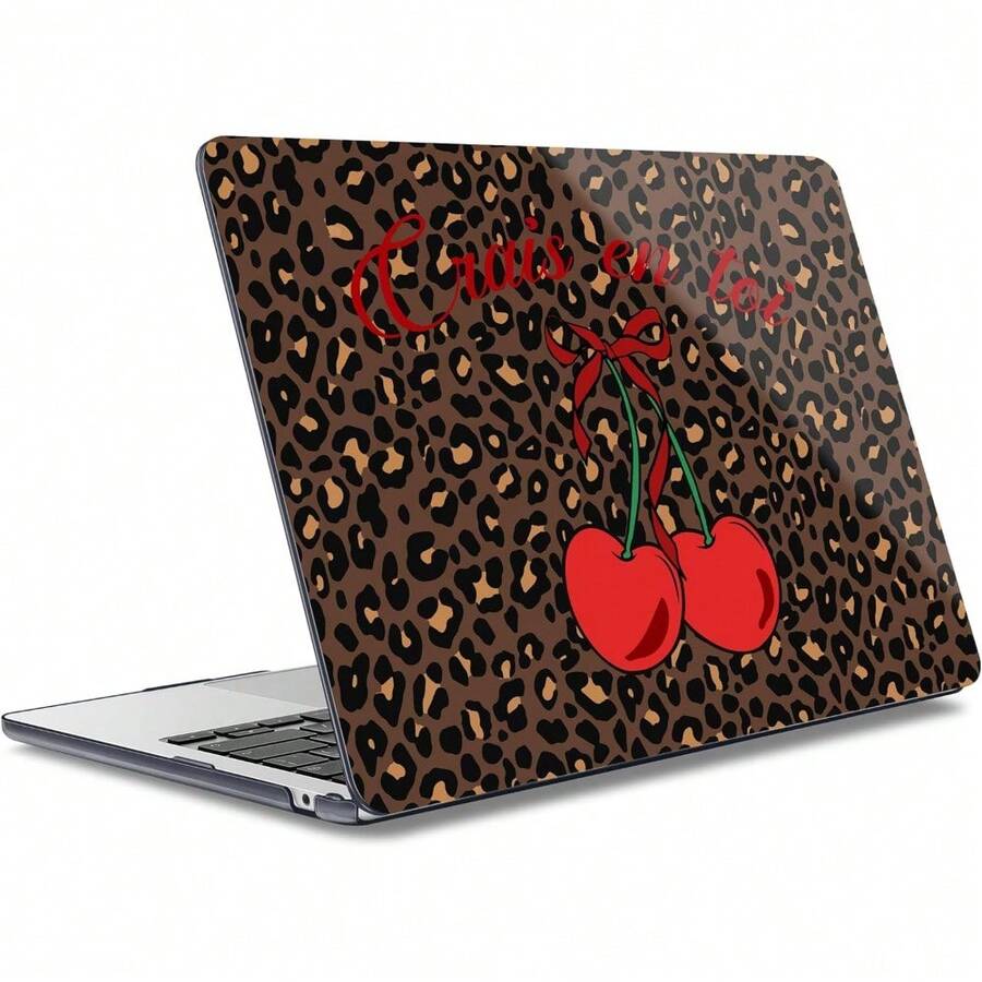 For MacBook Air 13.6 Inch Case A3240 M4 A3113 M3 A2681 M2 With Retina Dispaly, 2025 2024 2023 2022 Release, Plastic Hard Shell Case With Screen Protector & Keyboard Cover, Chalk Pink Bow - 櫻桃和豹紋 - 查看 1