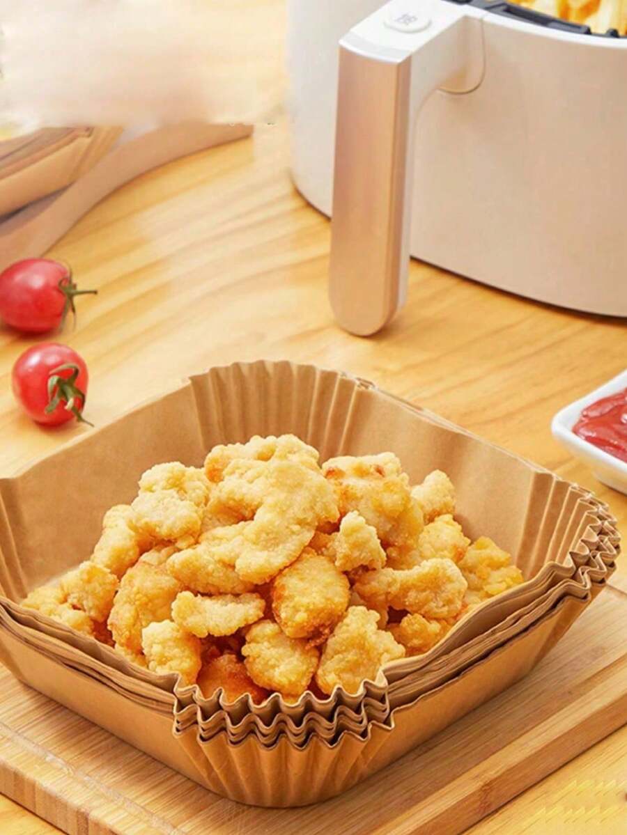 Square Paper Liners For Air Fryer - Non-Stick, Suitable For Baking, Grilling, Microwave Cooking, Easy Cleaning, Healthier Cooking, Paper Material, Fit For Home/Hotel - Multicolor - View 1