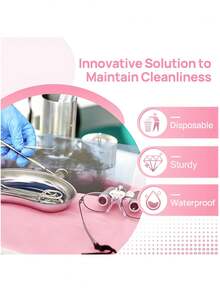 Engångsbordsmattor för nagelkonst, vattentäta dukar med nagelklistermärken, 20 stycken per förpackning. Rosa vikbara nagelmattor i tre lager, lämpliga för nagelsalonger (rosa), nageltillbehör, nagelverktyg, skolstartssäsongen, nagelkonst, nagelverktyg - Rosa - Visa 7