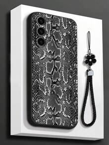 Perforated Straight Edge Black Snake Skin Patterned Colorful Painted Anti-Drop Protective Phone Case Compatible With IPhone 17pro/17Air /17/17promax16/11/16pro/16plus/16promax, Galaxy S25/S25PLUS/S25 Ultra/A16/A36/A26/A56/A50/A12/A32, 11/12Pro/12/12X/13Pro/14Pro/15Pro/, Redmi 10/9/Note9/12c/Note11pro/Note8Pro - Multicolor - View 4