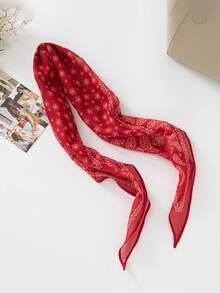 FADZOYLE 1pc Colorful Paisley Print Scarf Headscarf For Women, Warm Headwrap For Daily Wear, Abaya Headscarf, Decor For Dresses, Parties, Travels, Gifts - Multicolor - View 8