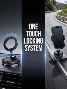 Alloy Suction Cup 1pc 360° Rotating Magnetic Car Phone Holder High Strength Zinc Alloy Material Foldable Dashboard Mount Hands-Free Navigation Suitable For All Smartphone Models No Power Required Birthday Gift Valentine's Day Gift - Black - View 6