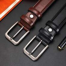 2pcs Men's Leather Buckle Casual Retro Belt, Suitable For Jeans, Father's Day & Valentine's Day Gift - Multicolor - View 3