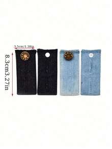 10pcs Adjustable Denim Jeans Button Extender Elastic Waist Belt, Minimalist Style, Suitable For Women Jeans And Skirts - Multicolor - View 3