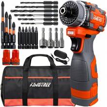 Llave De Impacto Inalámbrica Eléctrica Pistola Taladro Impacto Destornillador Con 2 Baterías Recargable - Naranja - Ver 1