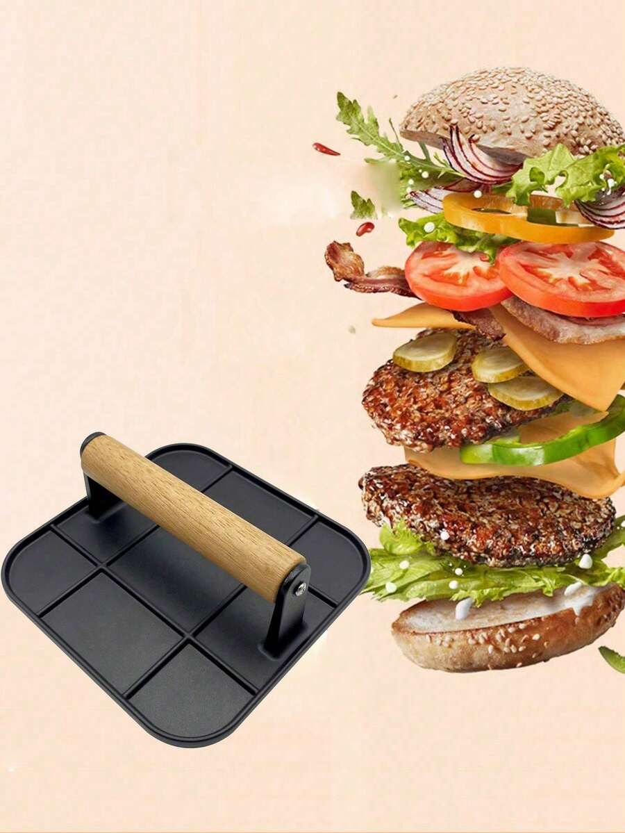 1pc Hamburger Patty Mold, Round/Square Commercial Manual Beef Steak Pressing Board, Meat Patty Maker