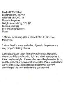 1 pezzo Foulard vintage con stampa leopardata e colore a contrasto, scialle leggero di protezione solare per donna, sciarpa quadrata in finta seta da 68cm, adatto per spiaggia, uso quotidiano, vacanza, decorazione di borse di moda - FG155-2 Bordo grigio - Visualizzare 5