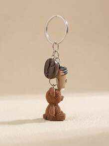 POKOJA LAND Cute Bear Keychain, Coffee Bean Drink Accessory Decor, Y2K Backpack Hanging Charm, Keychain Accessory - Multicolor - View 3