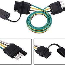 Enchufe de remolque, 6 24V Adaptador de conector de cabo de enchufe de remolque plano de 4 pines para remolque de barra de remolque de caravana - como se muestra en la figura - Ver 8