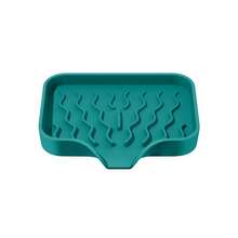 1pc Silicone Soap Dish, Wave Pattern Sloped Drainage Design For Easy Water Drainage, Suitable For Kitchen And Bathroom, Silicone Soap Dish Countertop Organizer, Sponge Holder, Cup Tray - Multicolor - View 9