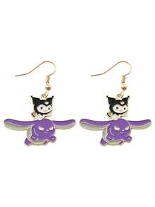 A Cartoon Kuromi Alloy Drip Oil Earring With Sanrio Jewelry, Fresh And Sweet - Multicolor - View 6