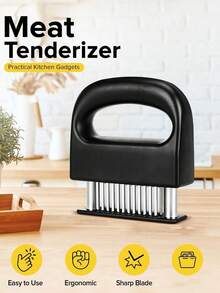 1个肉锤，肉松针 - 配有48根松肉针，符合人体工程学的手柄，牛排嫩肉器，厨房嫩肉器，嫩肉锤，厨房嫩肉工具，适用于牛排 - 彩色 - 查看 4