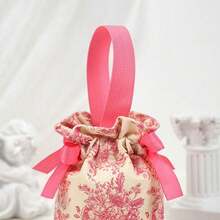 10pcs Elegant Canvas Drawstring Pouches For Jewelry & Gifts - Red & Champagne, Perfect For Rings, Earrings, Bracelets, Necklaces, Candy - Ideal For Party Favors, Wedding Souvenirs Summer Birthday Beach Back To School School Supplies Room Decor Home Decor Christmas Decorations Christmas - 彩色 - 查看 1