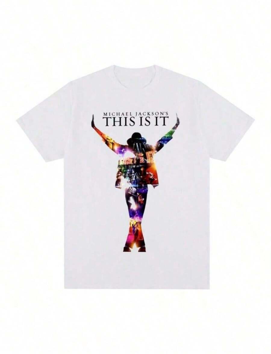 Michaels Jacksons This Is It Vintage T-Shirt Unisex Singer Cotton Men T Shirt New Tee Tshirt Mens Tops - trắng - Xem 1