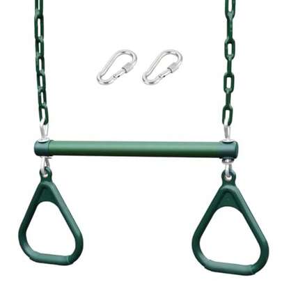 JCH-TECHVIDA Barra de Trapecio Columpio Columpios para el Patio Trasero Barras de Mono y Accesorios para Columpios Incluye una Barra de Trapecio y una Cadena Resistente con Mosquetones de Bloqueo