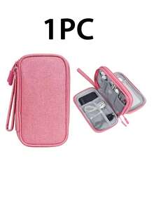 1 pieza Bolsa de almacenamiento de nailon multifuncional, organizador de cables digitales, bolsa organizadora de accesorios electrónicos portátiles, adecuada para disco duro externo, batería portátil, auriculares y cargadores, fundas de teléfono, auriculares inalámbricos, auriculares Bluetooth, auriculares supraaurales, auriculares, adecuada para uso empresarial, viajes, escuela, universidad, oficina, útiles escolares, esenciales de vuelta a la escuela - Multicolor - Ver 14