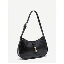 Novachic 1pc Retro Minimalist Hook Decor Adjustable Shoulder Strap Crescent Shape Bag Suitable For Date Outing Party Small Bags - Negro - Ver 3