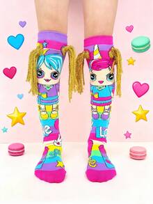 这款过膝女童袜饰有立体编织装饰和卡通图案，趣味十足。四季皆宜，适合各种场合，例如：疯狂的一天、派对、角色扮演、户外活动和日常穿着，也是一份绝佳的礼物。 - 淺粉色 - 查看 3