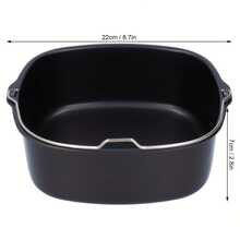 1pc Non-Stick Stainless Steel Air Fryer Baking Tray Basket - Suitable For Various Foods Like Pizza And Cakes, Dishwasher , Easy For Holiday Cooking Like Thanksgiving And Christmas - Black - View 3