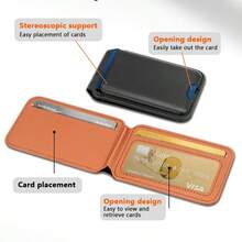 MagSafe 折叠旋转支架卡套，带防盗功能，适用于手机和身份证的磁性卡套。 - 多色 - 查看 5