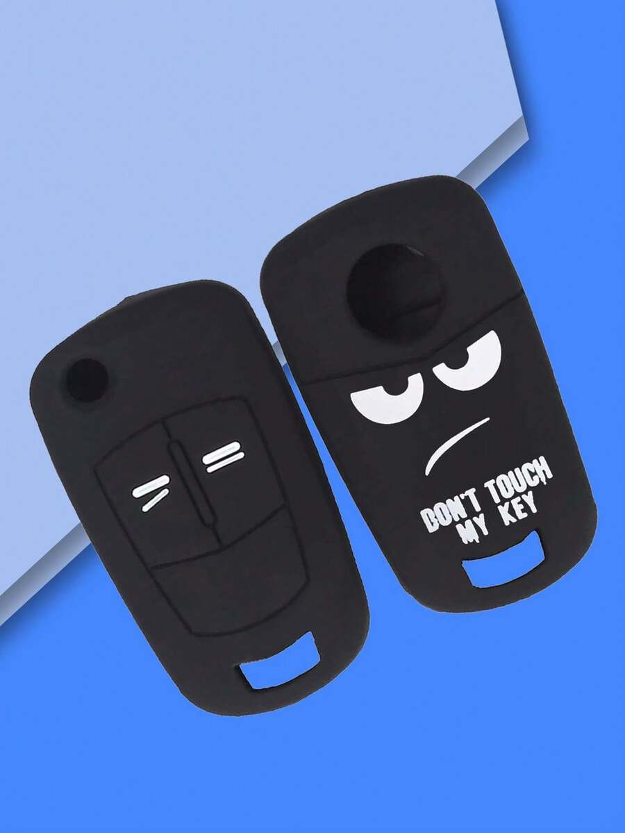 1pc Black Silicone Car Key Protective Case, Anti-Drop, Suitable For Opel Corsa, Astra, Vectra, Zafira - A - View 1