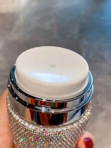 Luxuriöse Strass-verzierte Vakuum-Creme-Dose, 50ml Vakuum-Pumpspender-Flasche, Drucktyp Kosmetikbehälter, strapazierfähige Kunststoff-Hautpflege-Verpackung ohne Duft, tragbare Reisegröße, nachfüllbarer Make-up-Spender, glänzend mit Strass dekorierte Kosmetikverpackung, geeignet für Foundation, Creme, Lotion, Zuhause Reisebehälter, Beauty-Enthusiasten, Valentinstag Geschenke (15ml/30ml/50ml) - Verschiedenfarbig - Übersicht 3