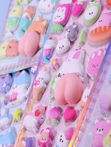 1 pieza Pegatina de estilo aleatorio, adecuada para decoración de teléfonos, scrapbook y diario de niños. Se pueden usar para decorar teléfonos, portátiles, equipaje, tazas, patinetas, cuadernos y guitarras. Excelente para uso diario, regalos de cumpleaños para niños, útiles escolares, accesorios de viaje y decoración de habitaciones de adolescentes. - Multicolor - Ver 6