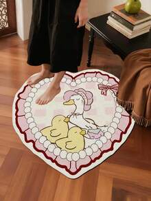 1件卡通鸭子图案地毯，装饰地毯，卧室装饰，小地毯，地毯，家居装饰，客厅地毯，小型客厅地毯，卧室地毯，客厅家居装饰，户外地毯，可水洗地毯 - 彩色 - 查看 3