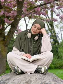 1pc Women's Elegant Khimar Hijab, Front Double Layer Design, Back 3-Layer Design, Graceful & Fashionable, Suitable For Women's Daily Prayer Wear, Applicable For All Seasons, Can Be Paired With Any Abaya - Multicolor - View 9