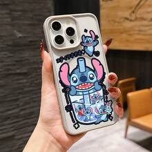 This Disney Stitch Character Phone Case Features A Cute And Playful  Design, A Simple And Stylish Look, A Smooth Feel, And Strong Magnetic Adhesion. It Includes Camera Protection And Is Suitable For Girls. Compatible With IPhone17/16/15/14/13/...12 Mini Pro Max Pro Plus XRXS, As Well As SamsungGalaxy S20, S21, S22, S23, And S24 Series. It's The Perfect Gift For Friends And Family. Stylish Phone Case With Fun  Design, , Lightweight, And Durable. - 藍色 - 查看 7
