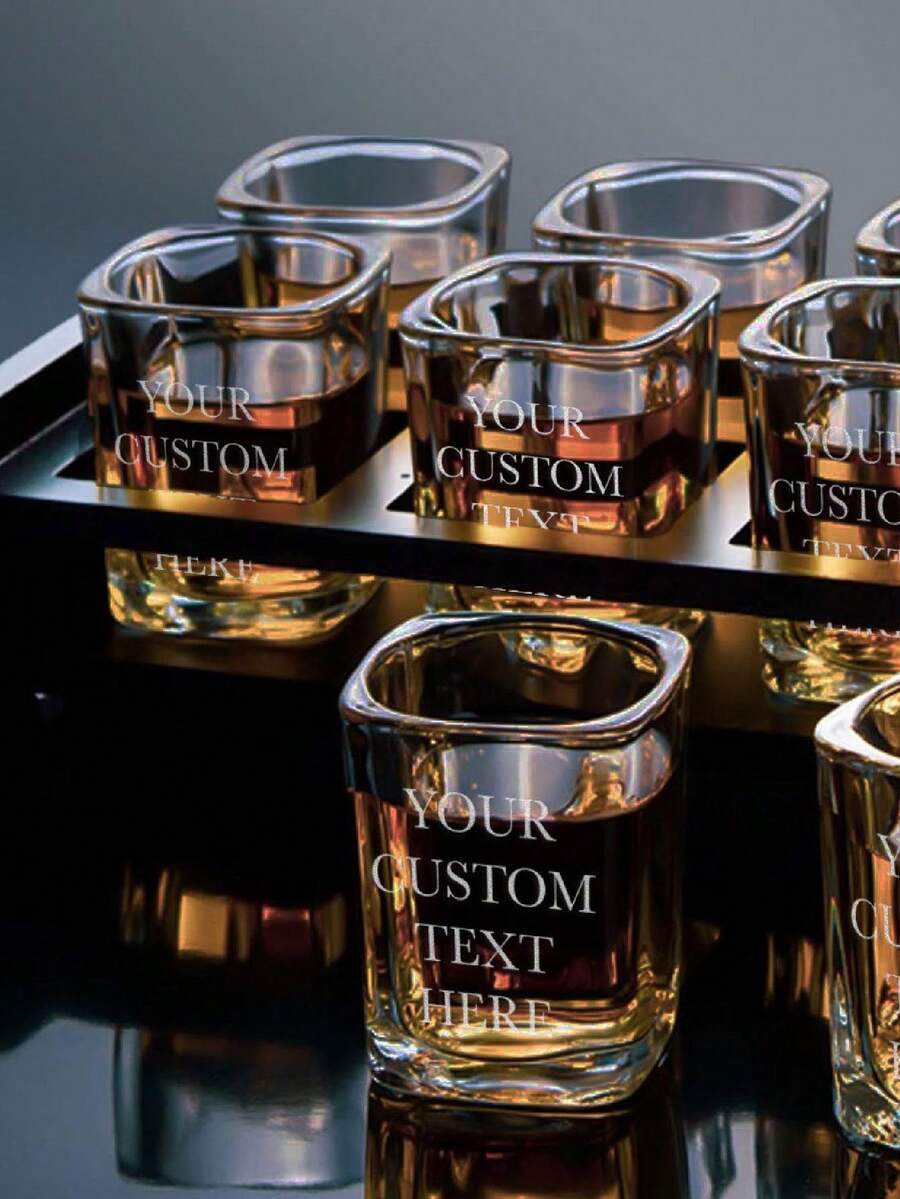 1pc Personalized Wedding Shot Glasses – Engraved Party Glasses, Wedding Gift For Guests, Unique Celebration Glassware, Custom Party Shot Glass, Engraved Wedding Gift, Wedding Celebration Glass, Custom Drinkware, Bridal Party Favor - Multicolor - View 1