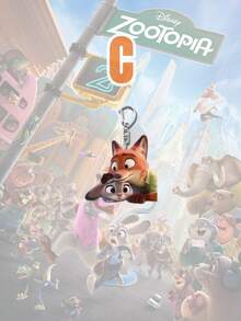 Popular Cartoon Keychain, Nick And Judy Plastic Keychain, Party Favor, Decorative Accessory - Purple - View 6