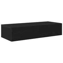 vidaXL Murale Étagère com gavetas 80x33x17 cm engenharia madeira preto - Preto - Ver 2